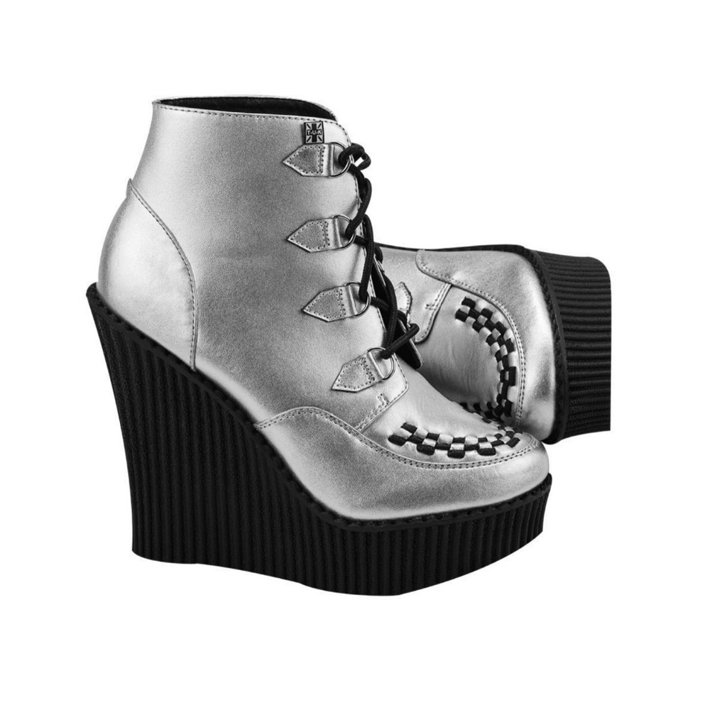 *SALE* Silver Grunge T.U.K Platform Booties/Wedges